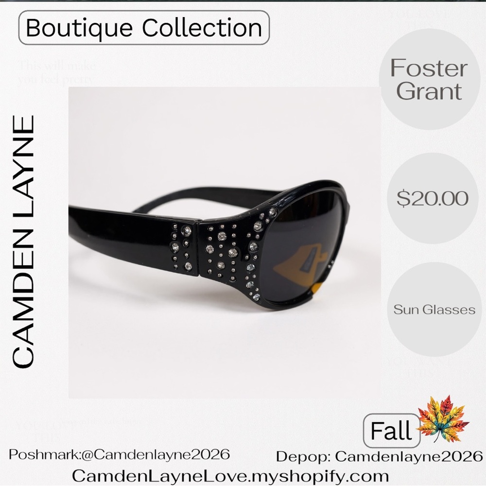 Foster Grant Black Sunglasses - Picture 5 of 7